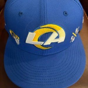 7 1/4 LA Rams Fitted, different logos around the hat